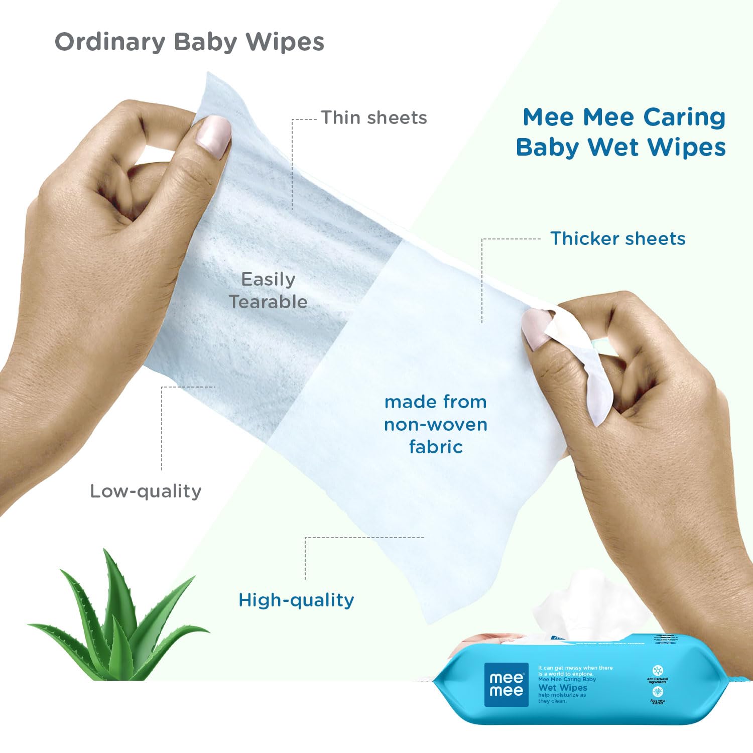Mee Mee Caring Baby Wet Wipes Combo Pack of 3 - 72 Pieces Each