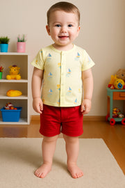 Boys Green/Blue Short Sleeve Front Open Vest