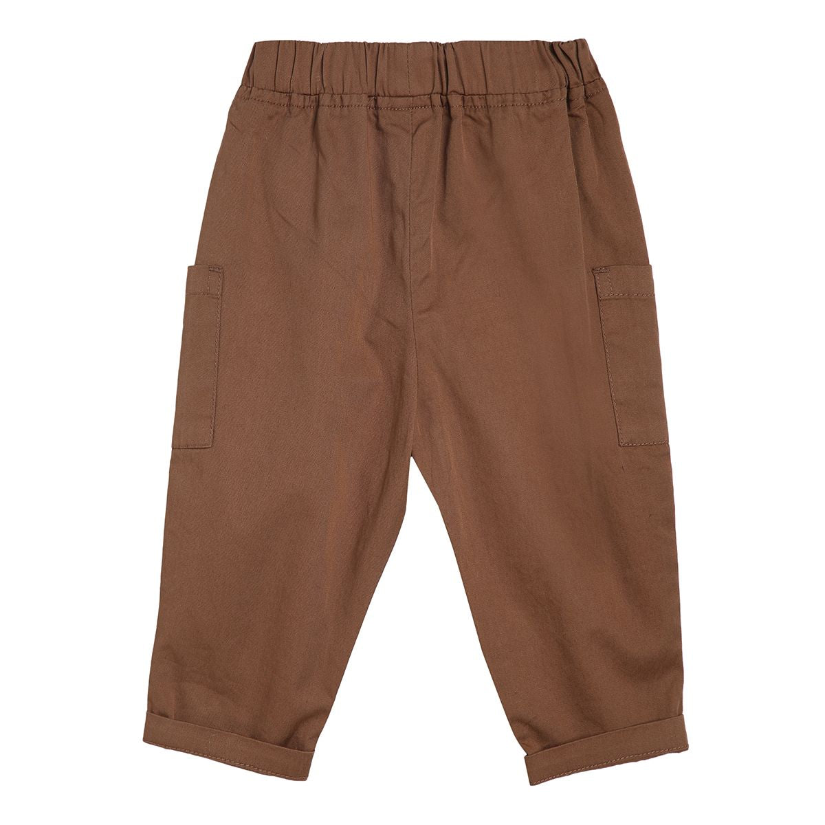 Baby Boys Monkey Print Shirt and Solid Pants Set, Yellow & Brown