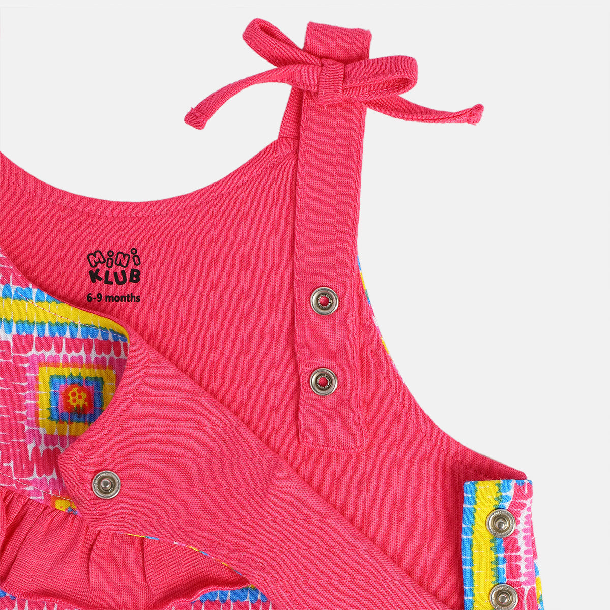 Girls Pink Sleeve Less Dungaree Set