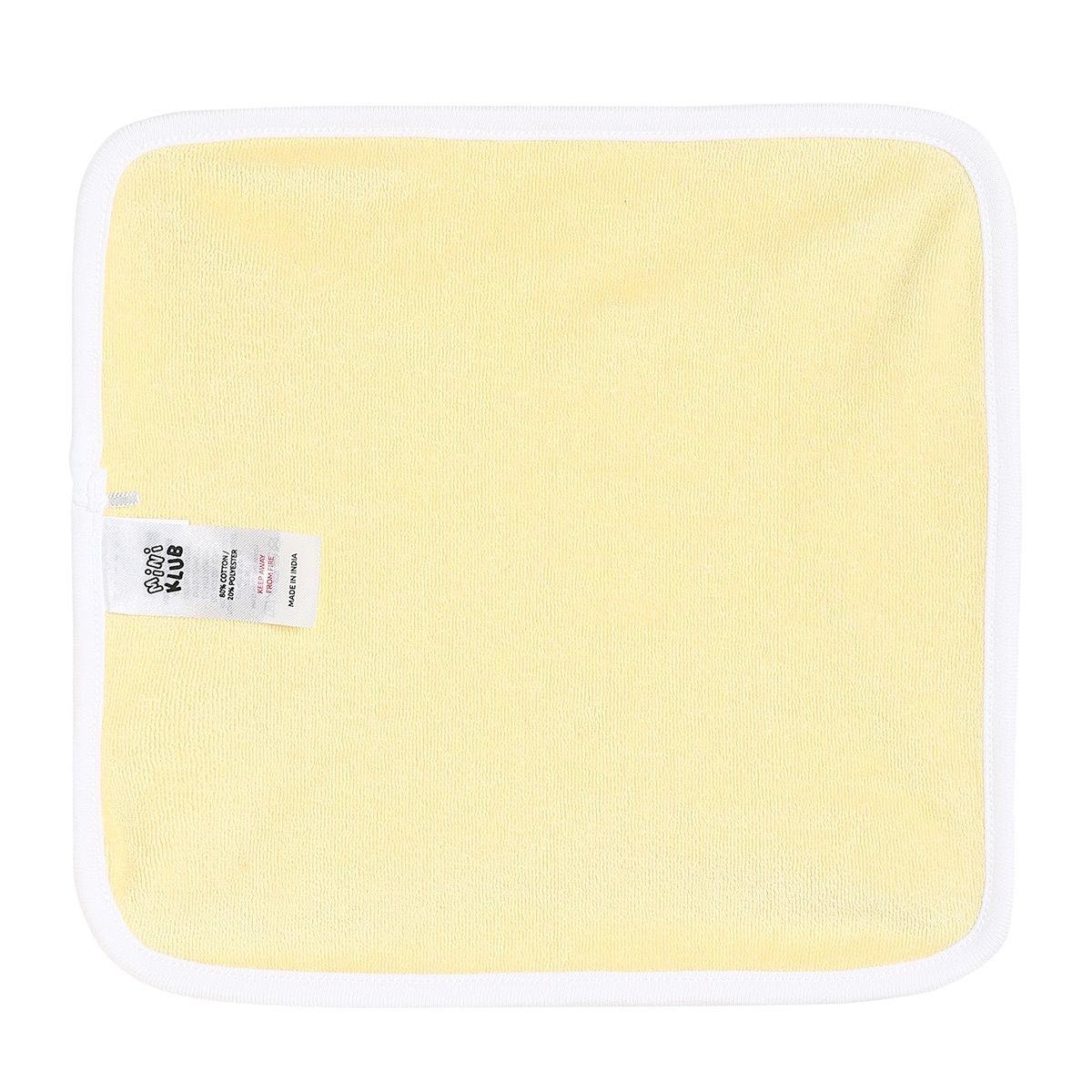 Baby Unisex Yellow and Blue Cotton Washcloths Pack of 4 Solid and Striped Bath Essentials