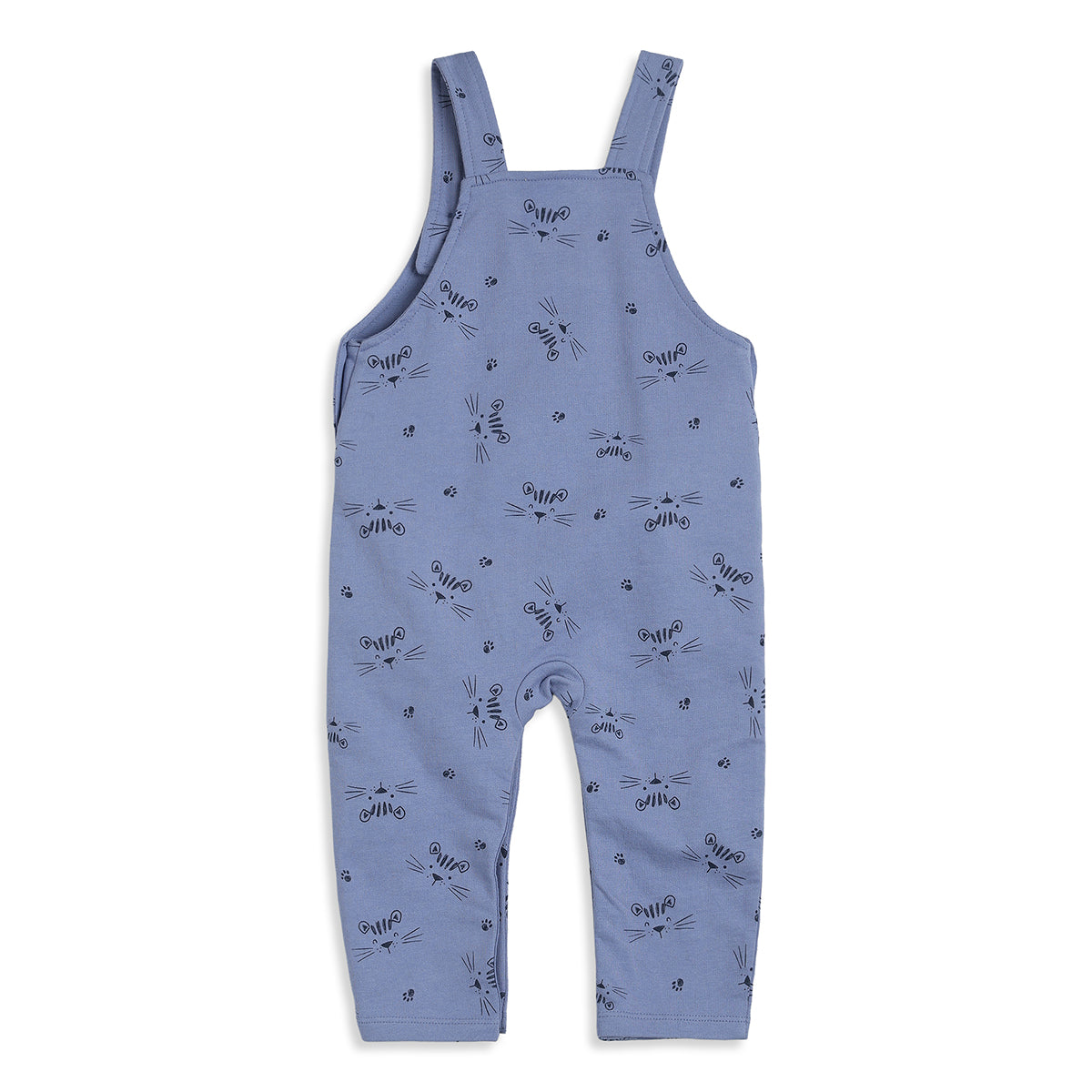 Baby Boys Blue Knit Dungaree Set Regular Fit Casual Wear