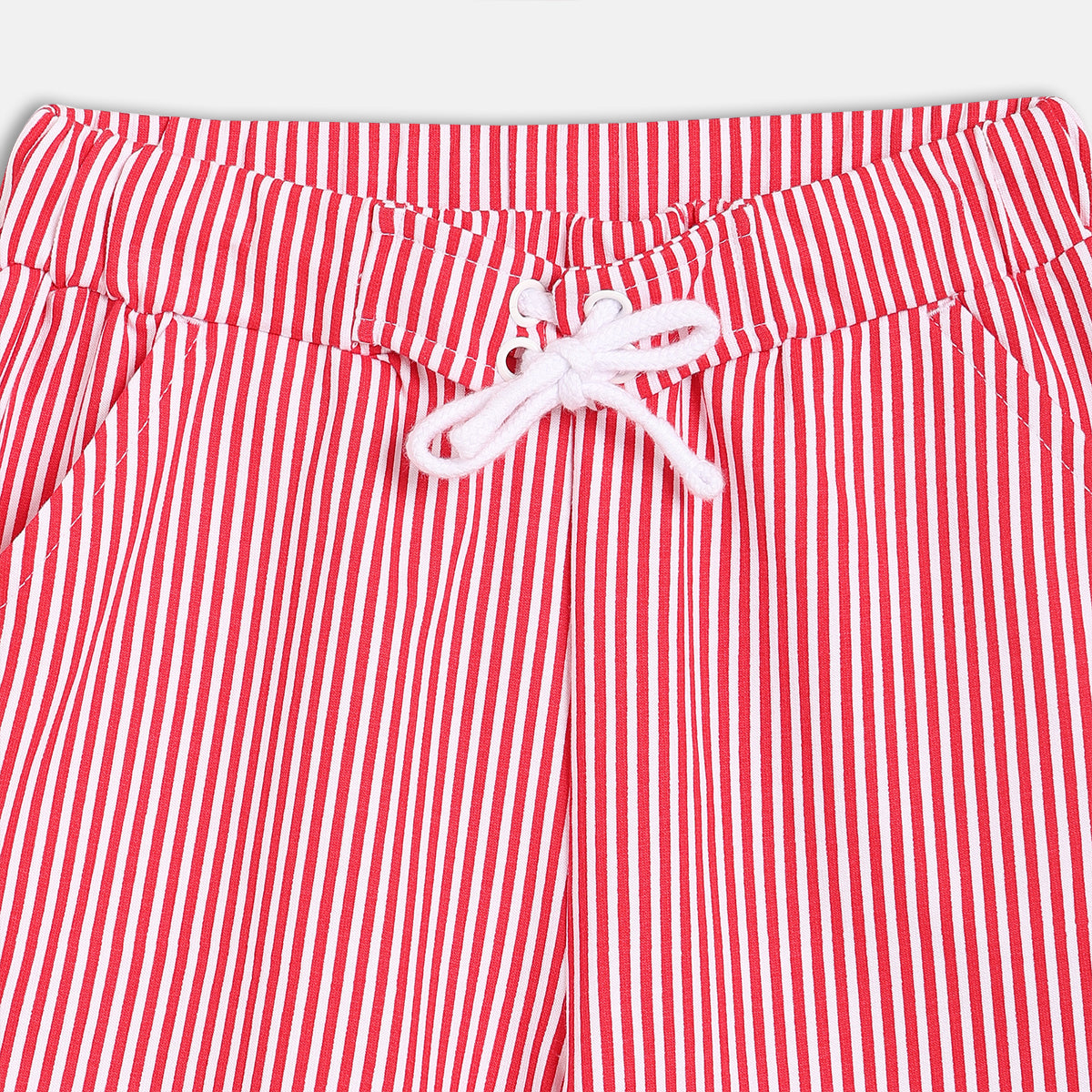 Baby Boys Solid T-Shirt and Striped Shorts Set, Red