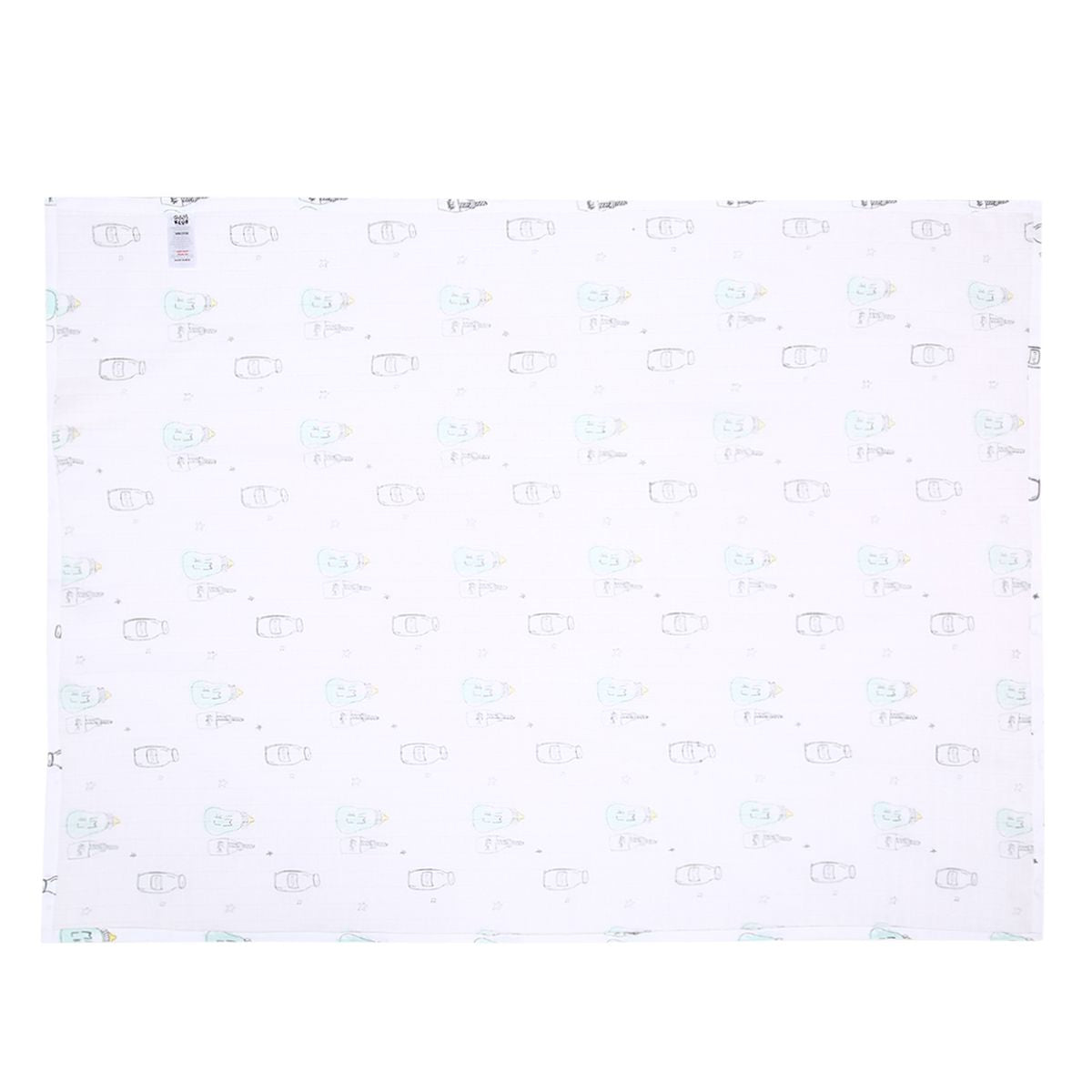 Baby Unisex White Cotton Muslin Printed Swaddle Wraps Pack of 2 Soft and Breathable Everyday Essentials