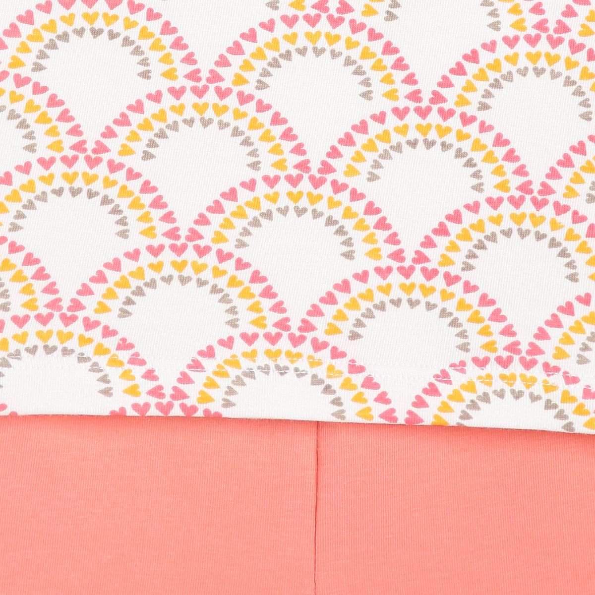 Baby Girls Printed Sleeveless Top with Solid Leggings Set, Off White & Peach