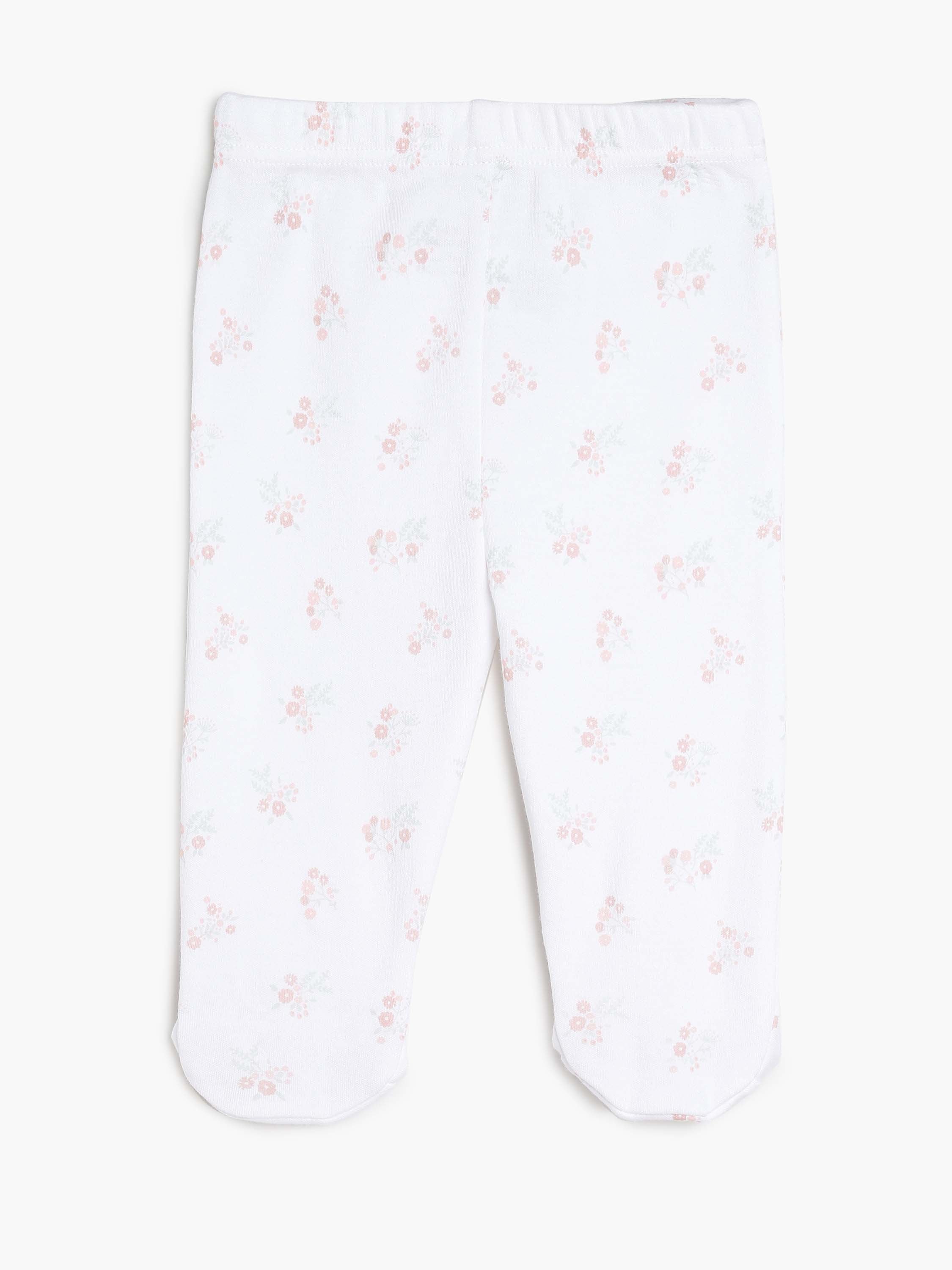 Girls White and Pink Floral Print 4-Piece Newborn Gift Set