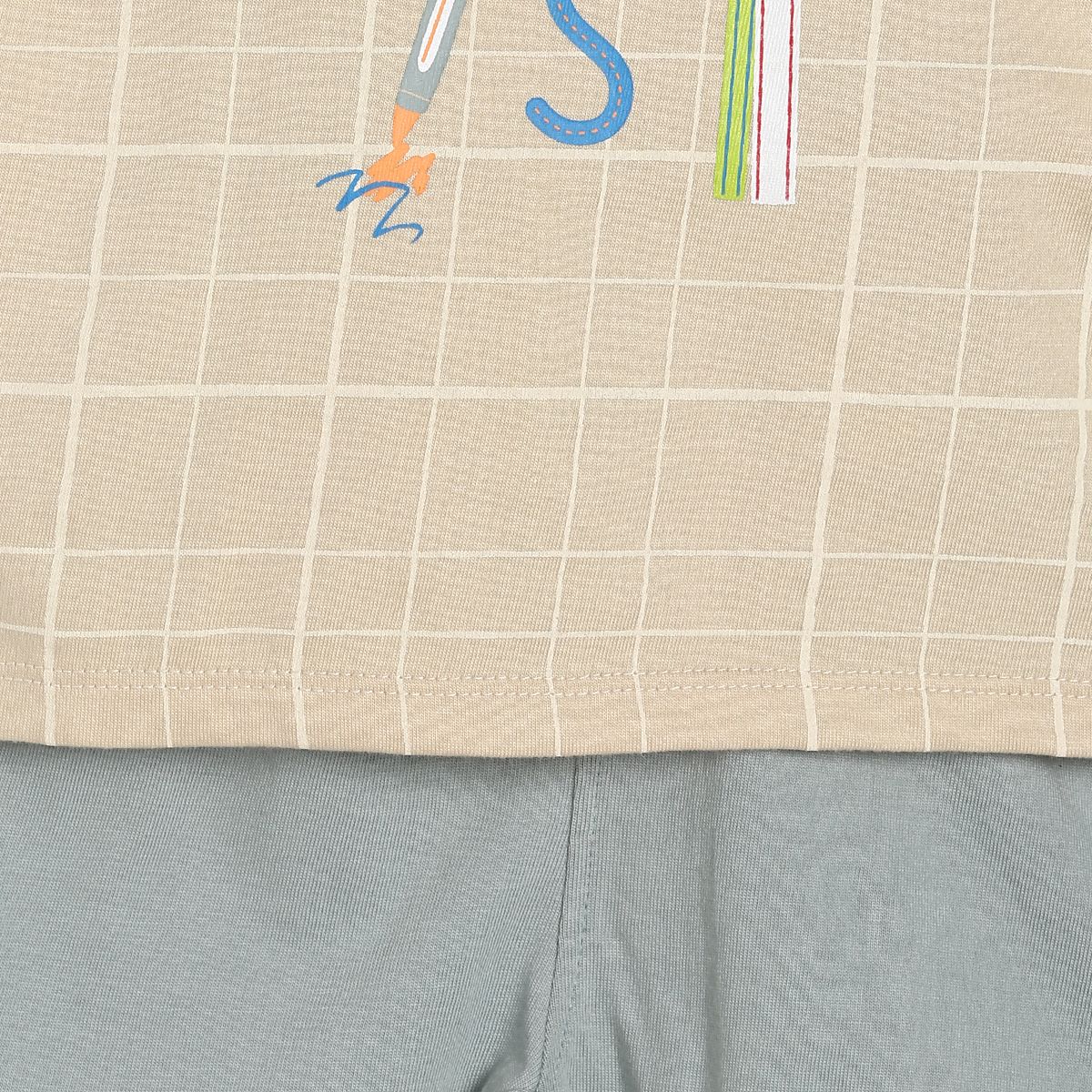 Boys Beige T-Shirt And Bottom
