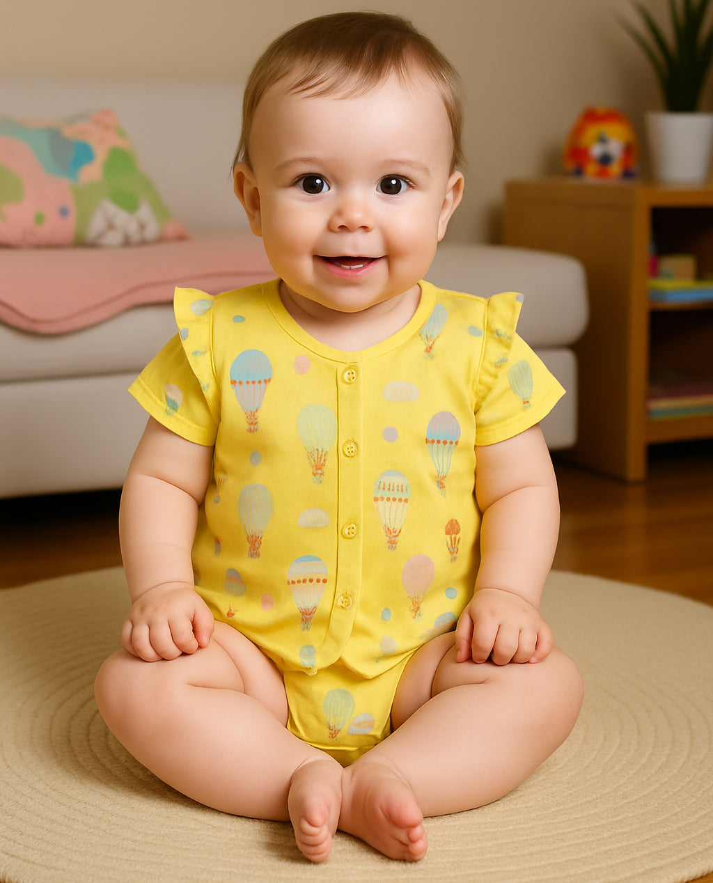 Girls Yellow/Blue Front Open Vest