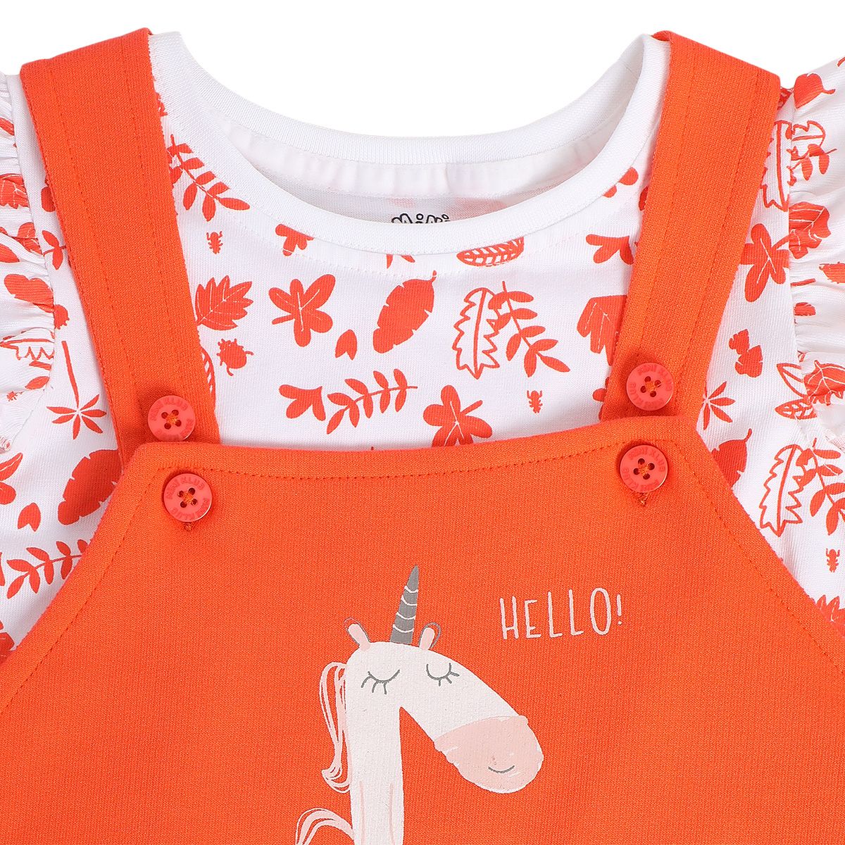 Girls Multicolor Pack Of 2 Dungaree Set