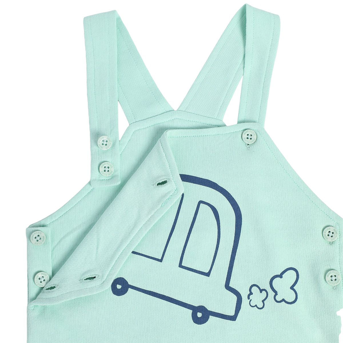 Boys Green Pack Of 2 Dungaree Set