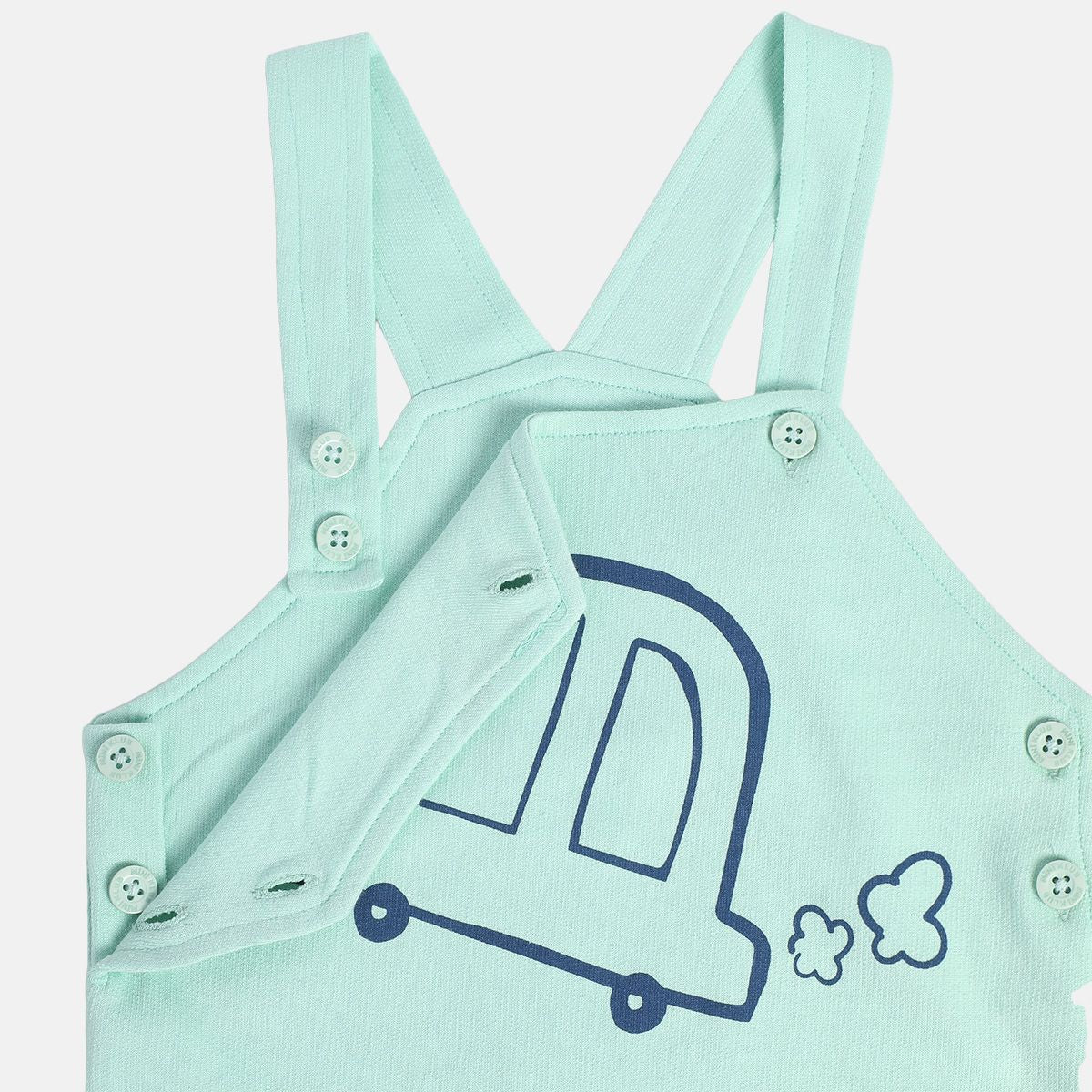 Boys Green Pack Of 2 Dungaree Set