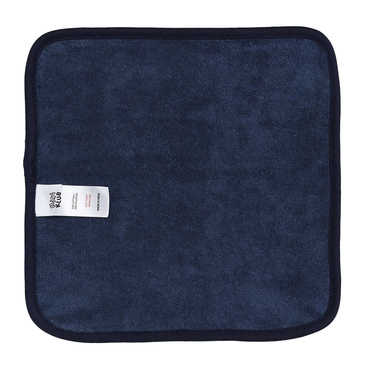 Baby Unisex Red and Navy Cotton Washcloths Pack of 4 Solid and Striped Bath Essentials
