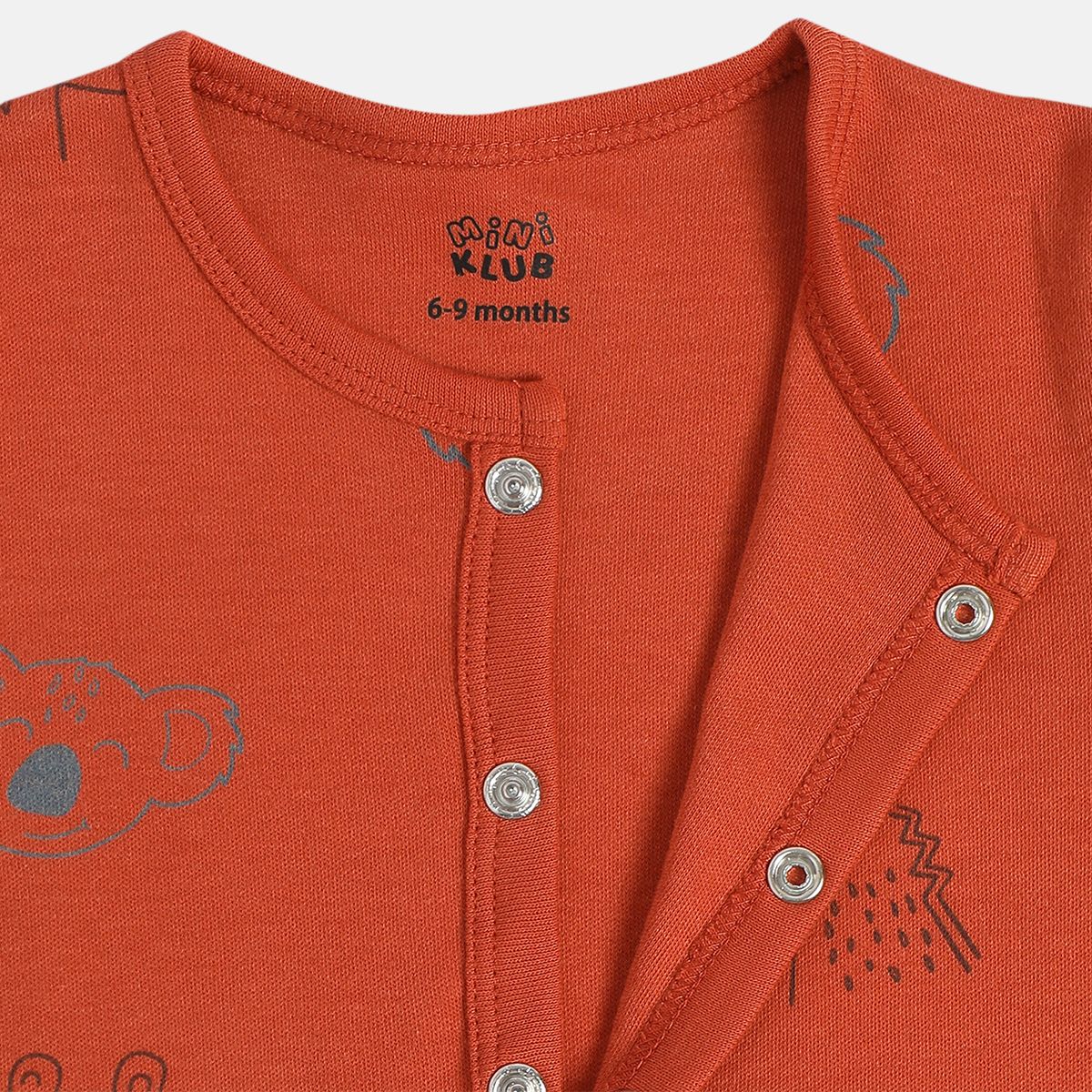 Boys Red/Gray Round Neck Full Sleeves Front Open Vest