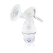 Chicco Manual Breast Pump with Extra Soft Silicone Cover and Ergonomic Handle - White & Pink