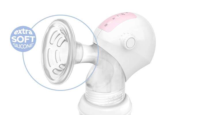 Chicco Electric Breast Pump with Soft Silicone Cushion and Adjustable Suction - White & Pink