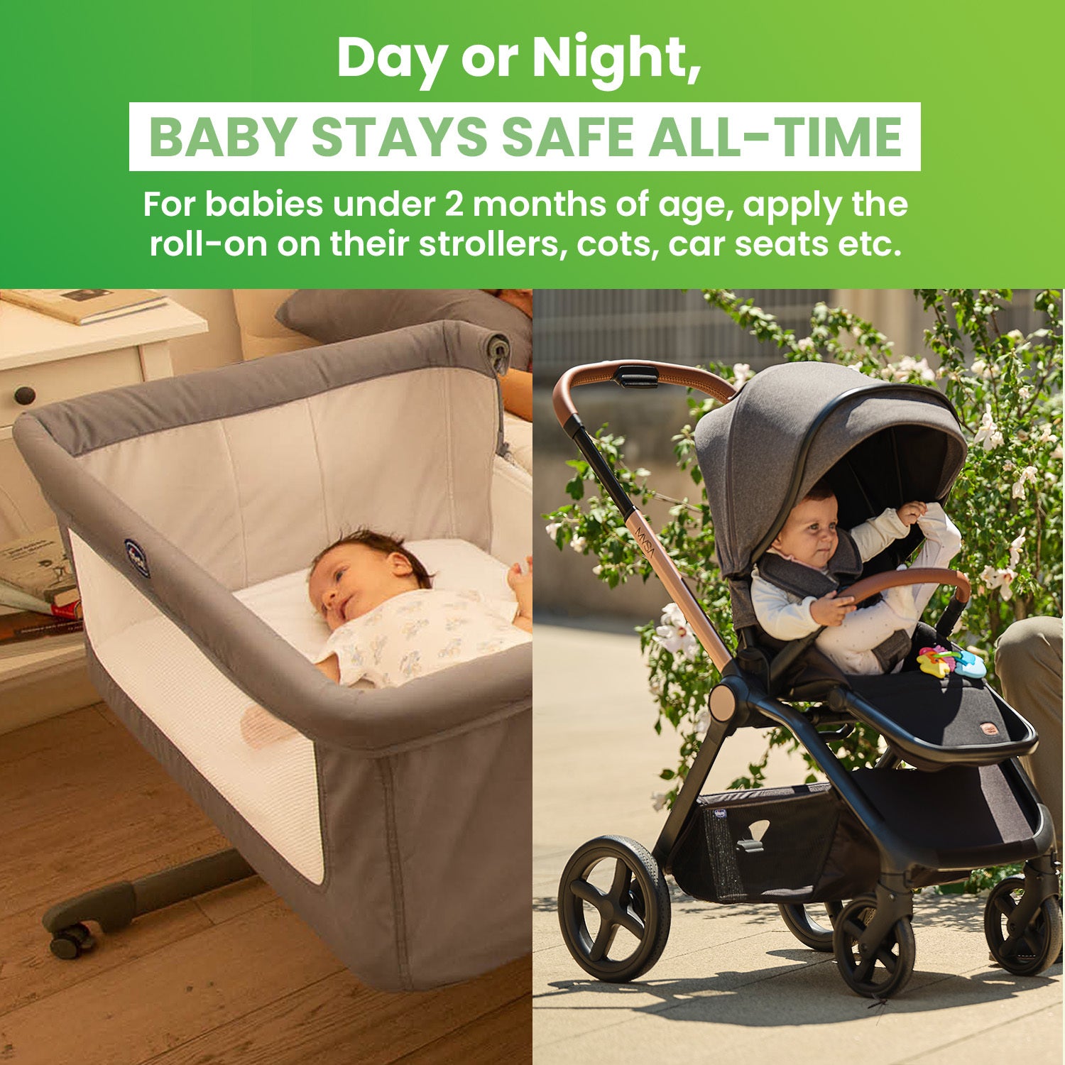 Chicco Anti-Mosquito Baby Fabric Roll-On with Natural Oils and 12 Hours Protection - 8 ml