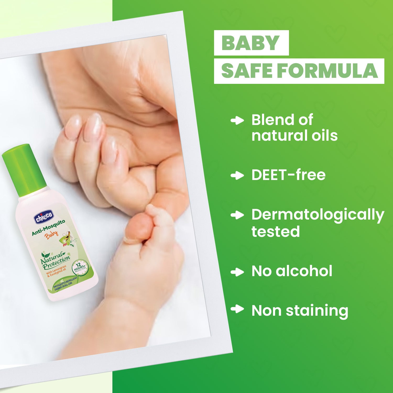 Chicco Anti-Mosquito Baby Fabric Roll-On with Natural Oils and 12 Hours Protection - 8 ml