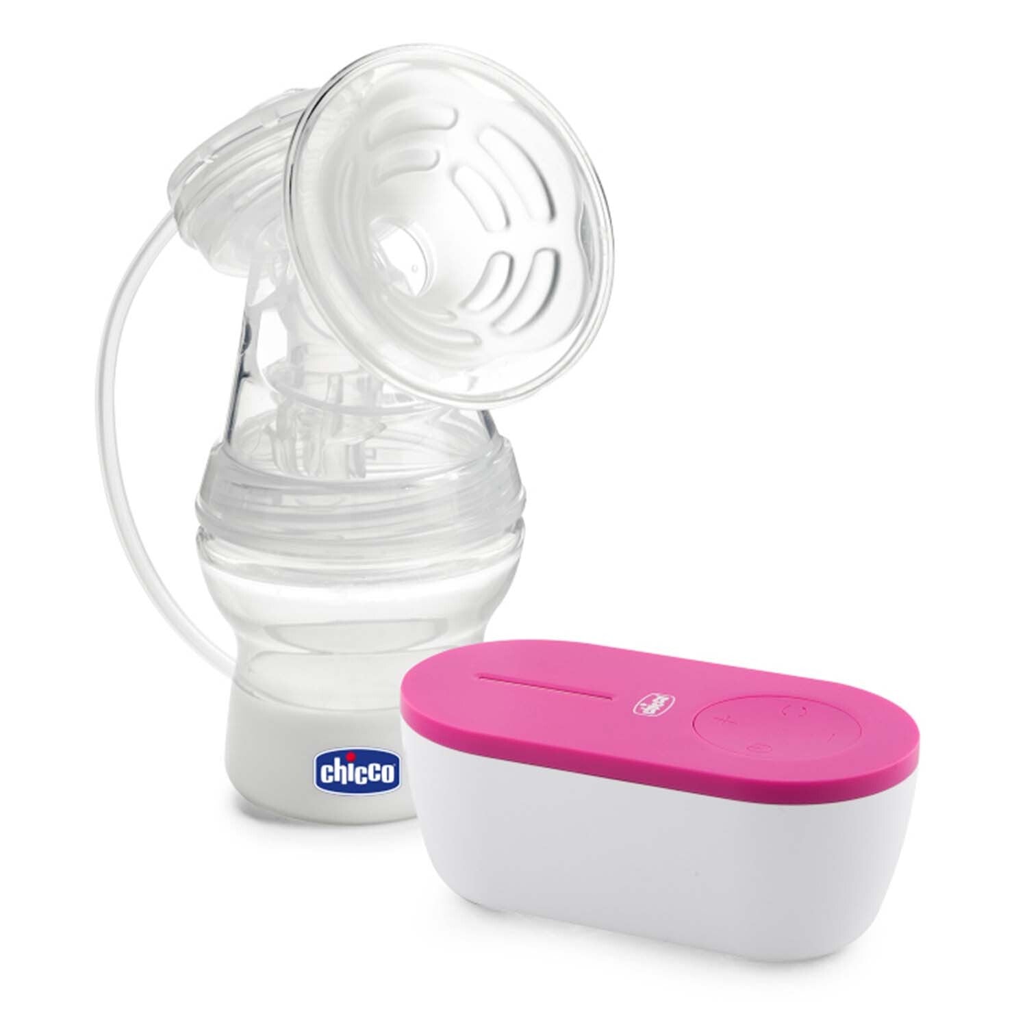Chicco Portable Electric Breast Pump with Silicone Cushion and USB Rechargeable Design - White & Pink