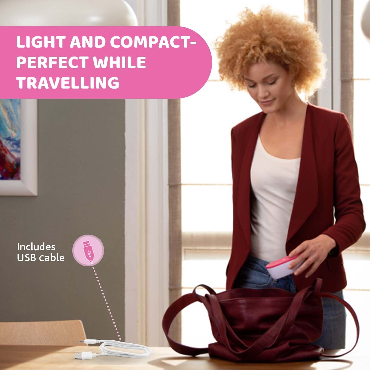 Chicco Portable Electric Breast Pump with Silicone Cushion and USB Rechargeable Design - White & Pink