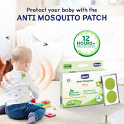 Chicco Baby Anti-Mosquito Natural Protection Patches with Citronella, Lemongrass & Eucalyptus Oil - Pack of 24