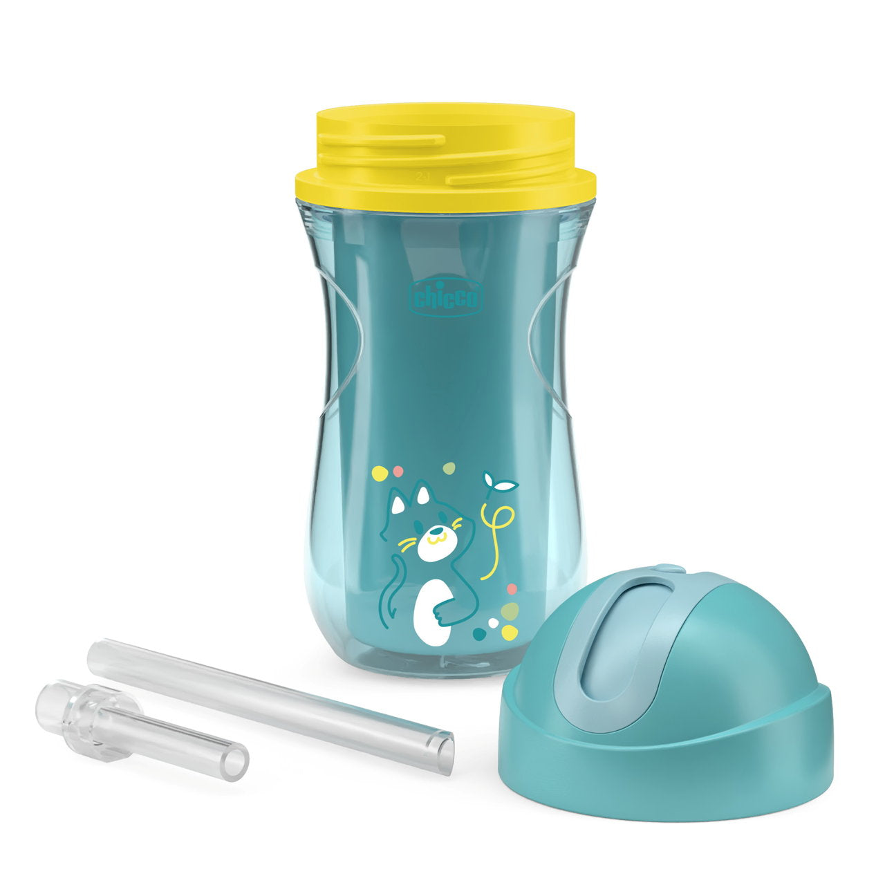 Chicco Insulated Sport Cup with Soft Flexible Straw for Toddlers 14M+ - 266 ml
