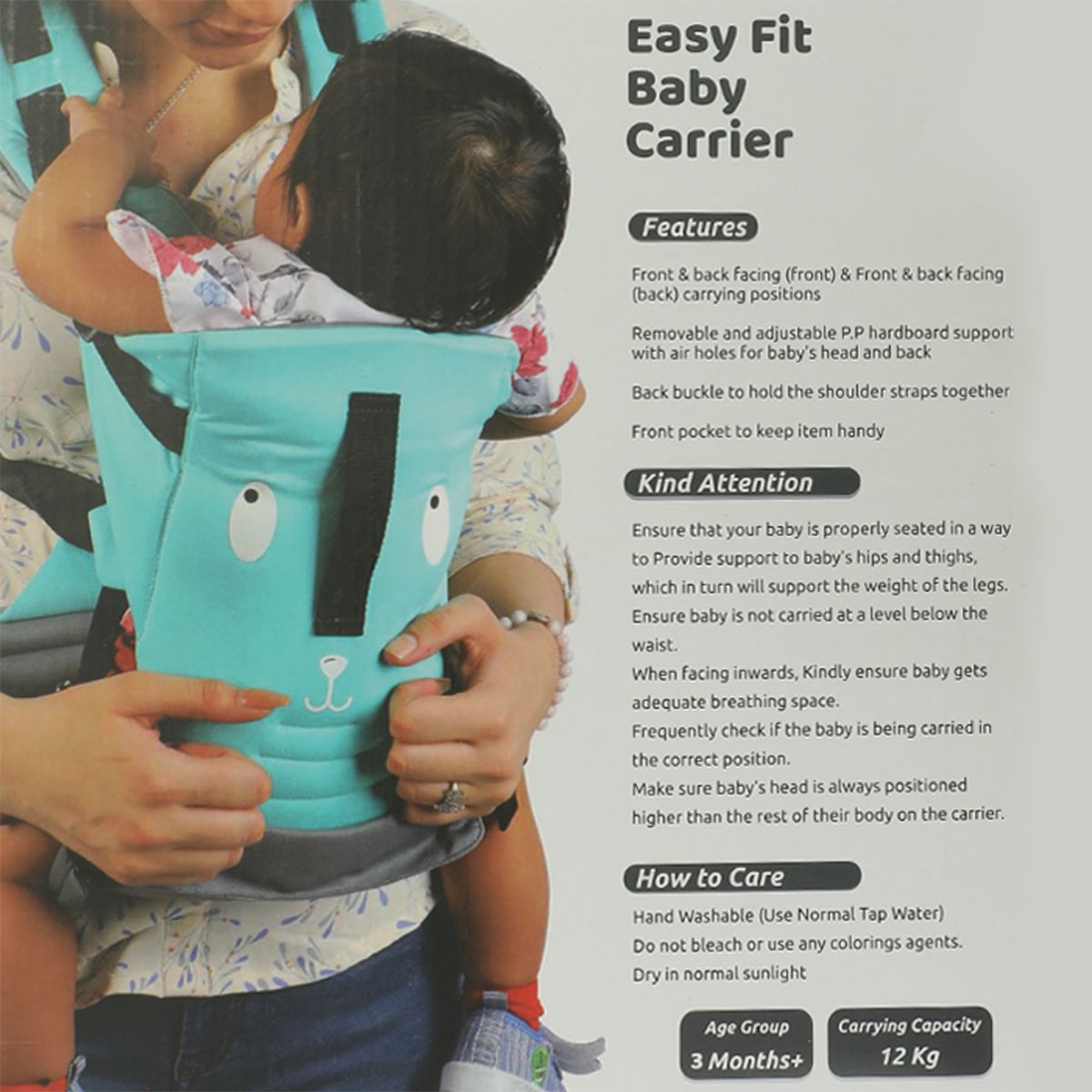Unisex Navey Blue And Teal   Baby Carrier