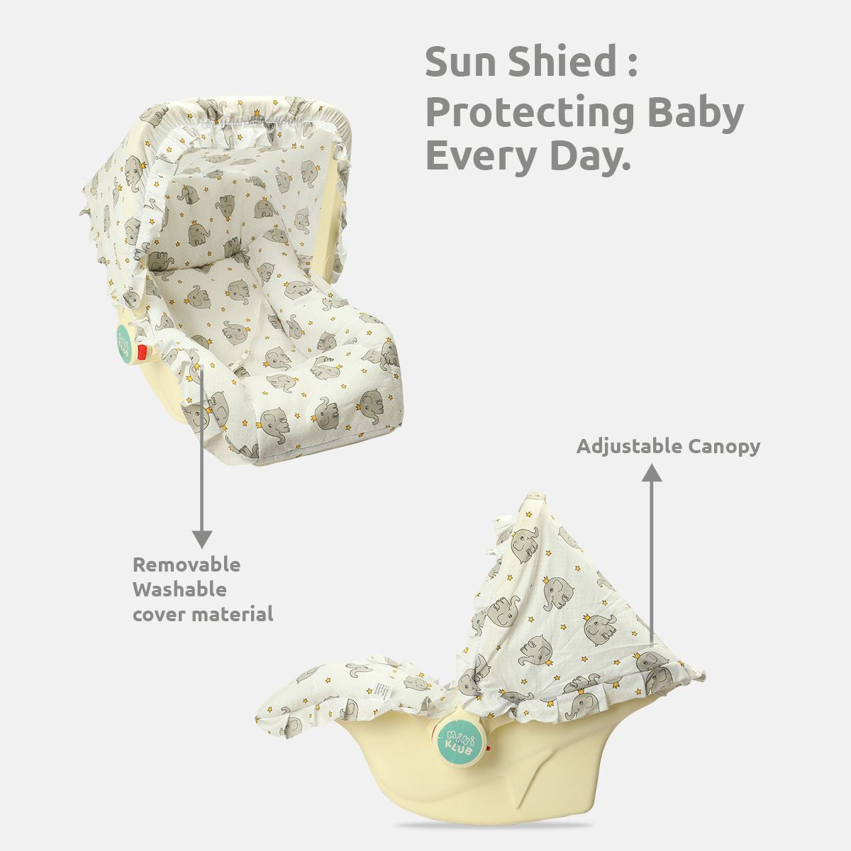White Printed Baby Carry Cot & Rocker