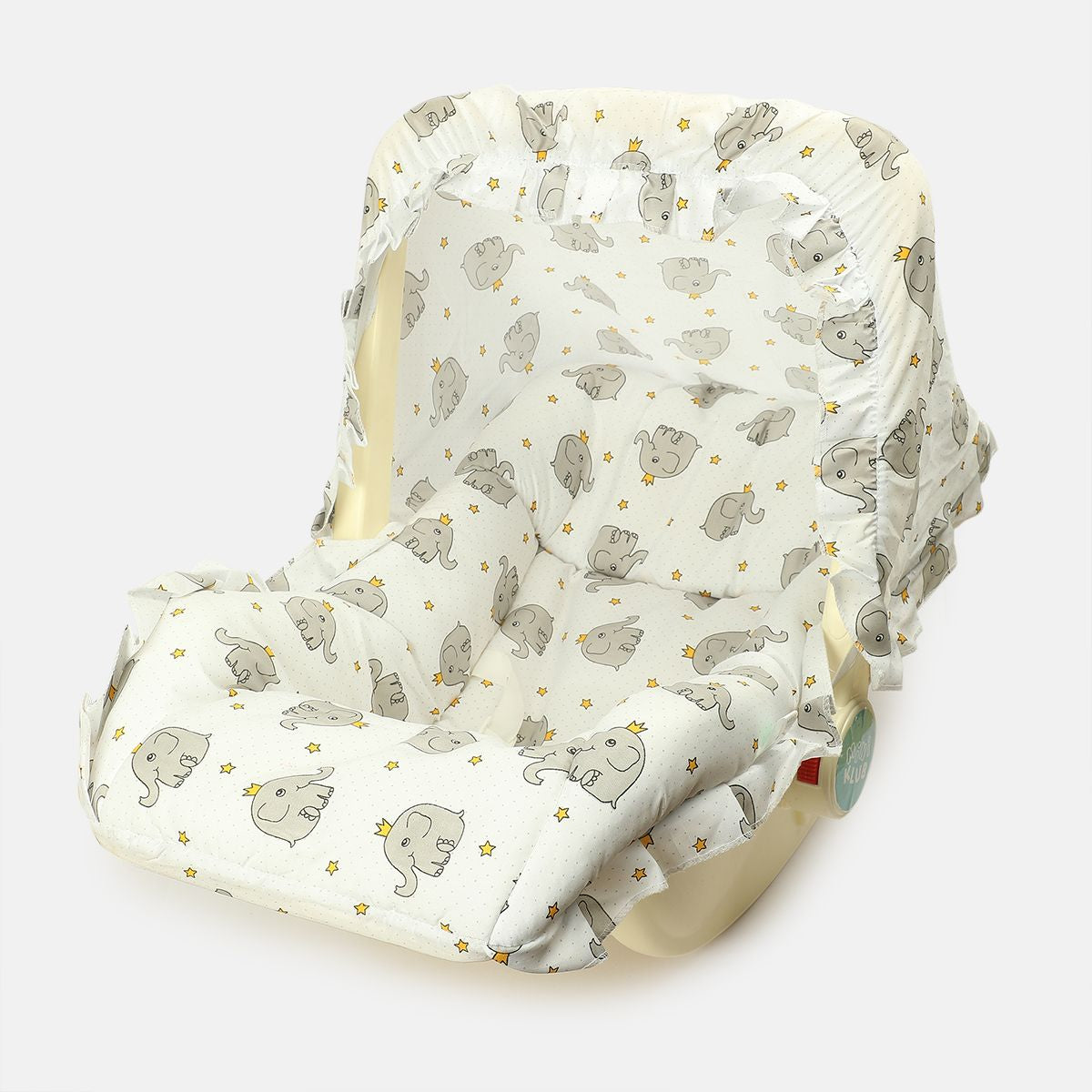 White Printed Baby Carry Cot & Rocker