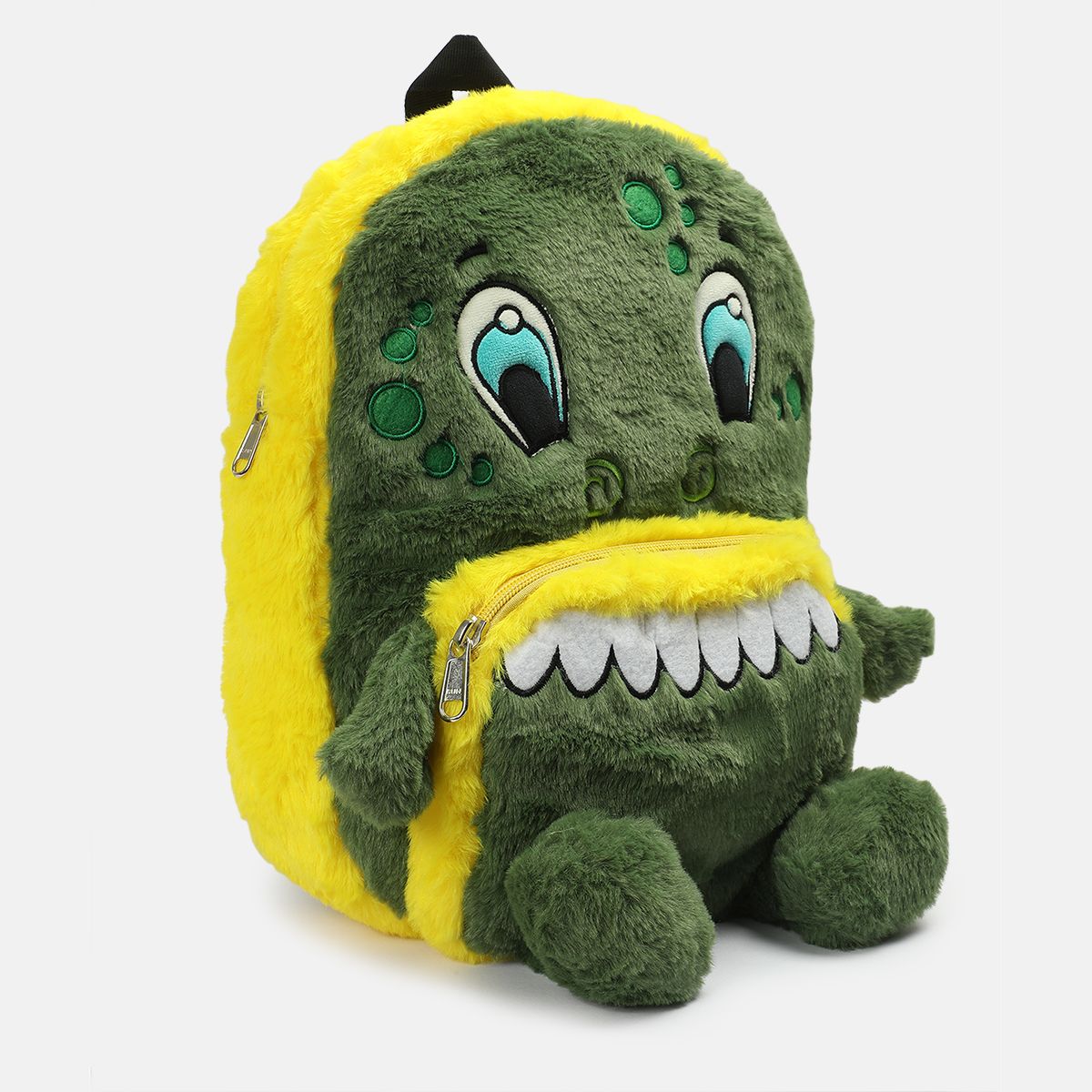 Boys Green Plush Bunny Back Bag
