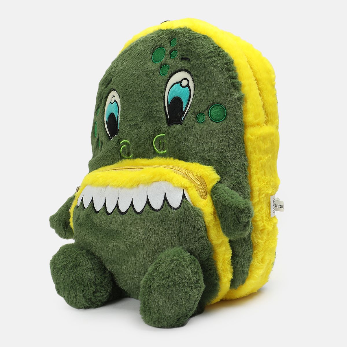 Boys Green Plush Bunny Back Bag