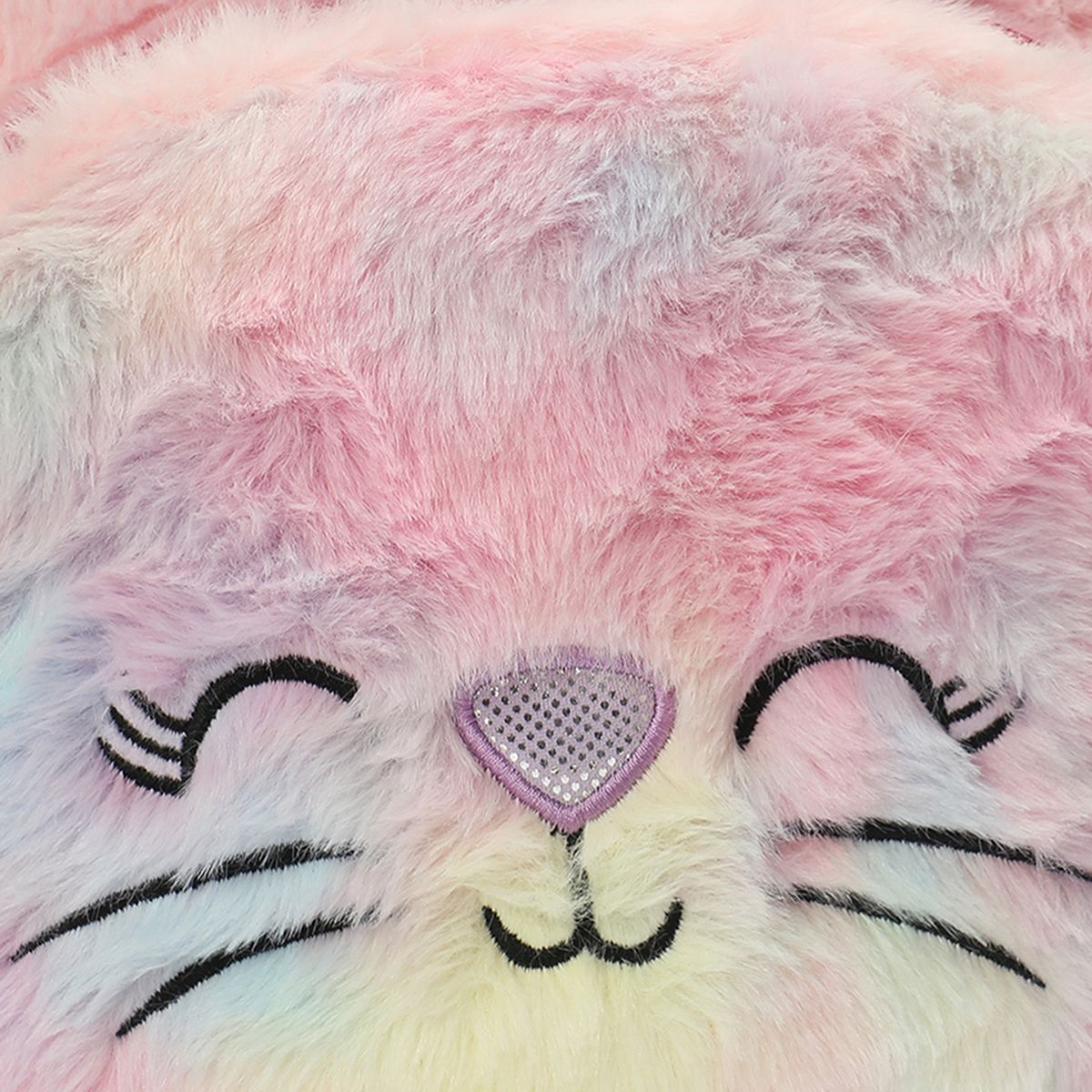 Boys Pink Plush Back Bag Kitty