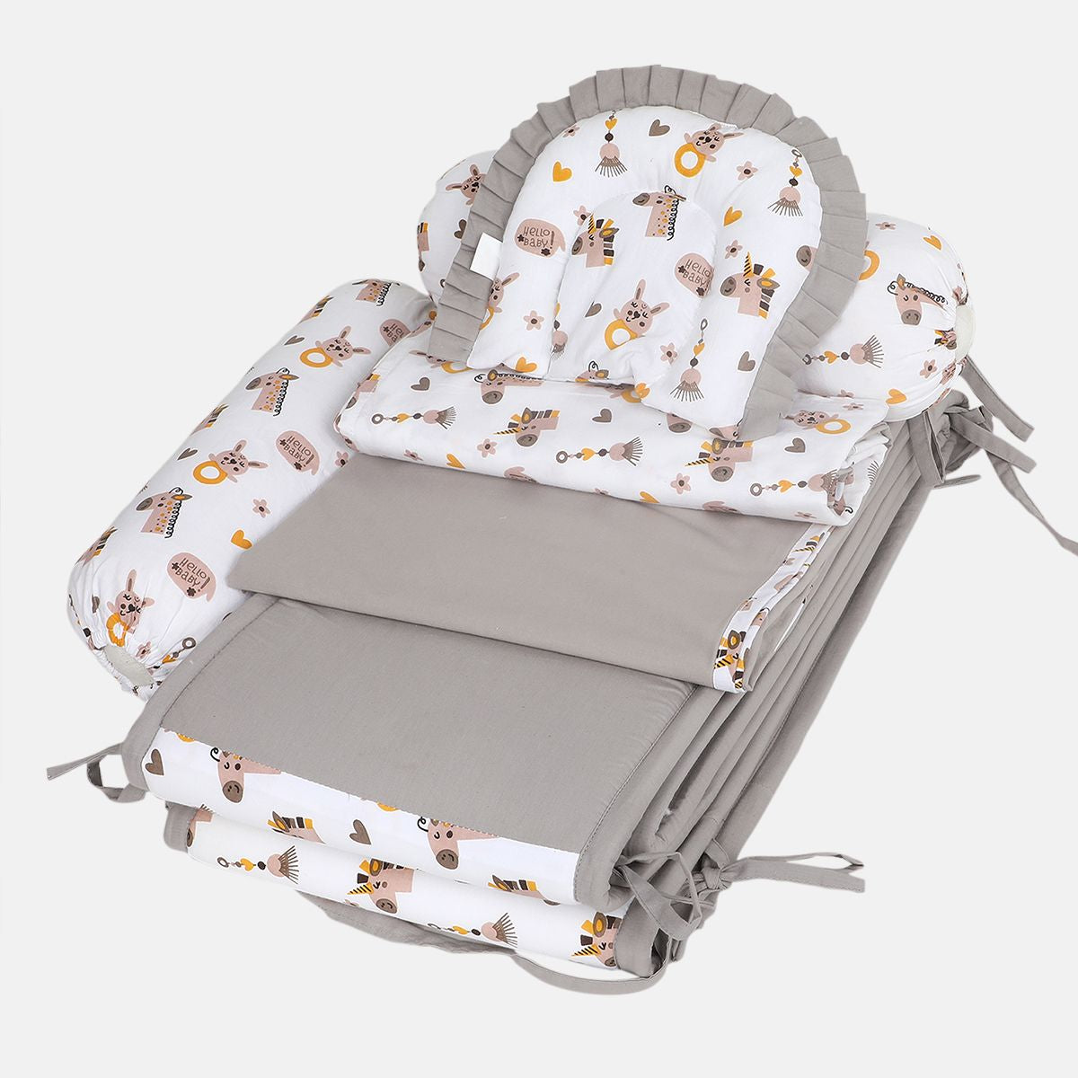 Miniklub New Born Teal Color Pegasus 6 pcs Cot Bedding Set