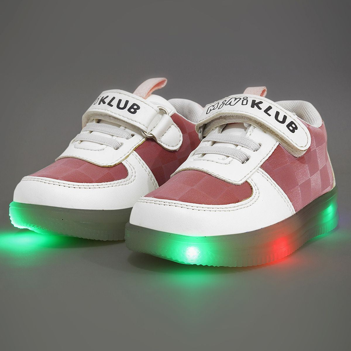 Miniklub Baby White And Pink Color Pair of Hard Sole Light Shoes