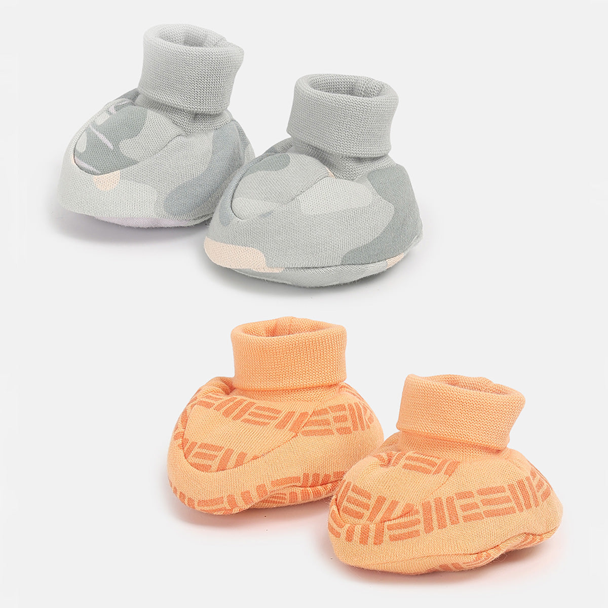 Baby Boys Printed Booties Set of 2 Pairs, Multicolour