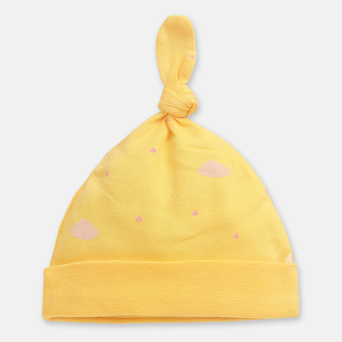 Baby Girls Printed Knot Cap Set of 2, Multicolour