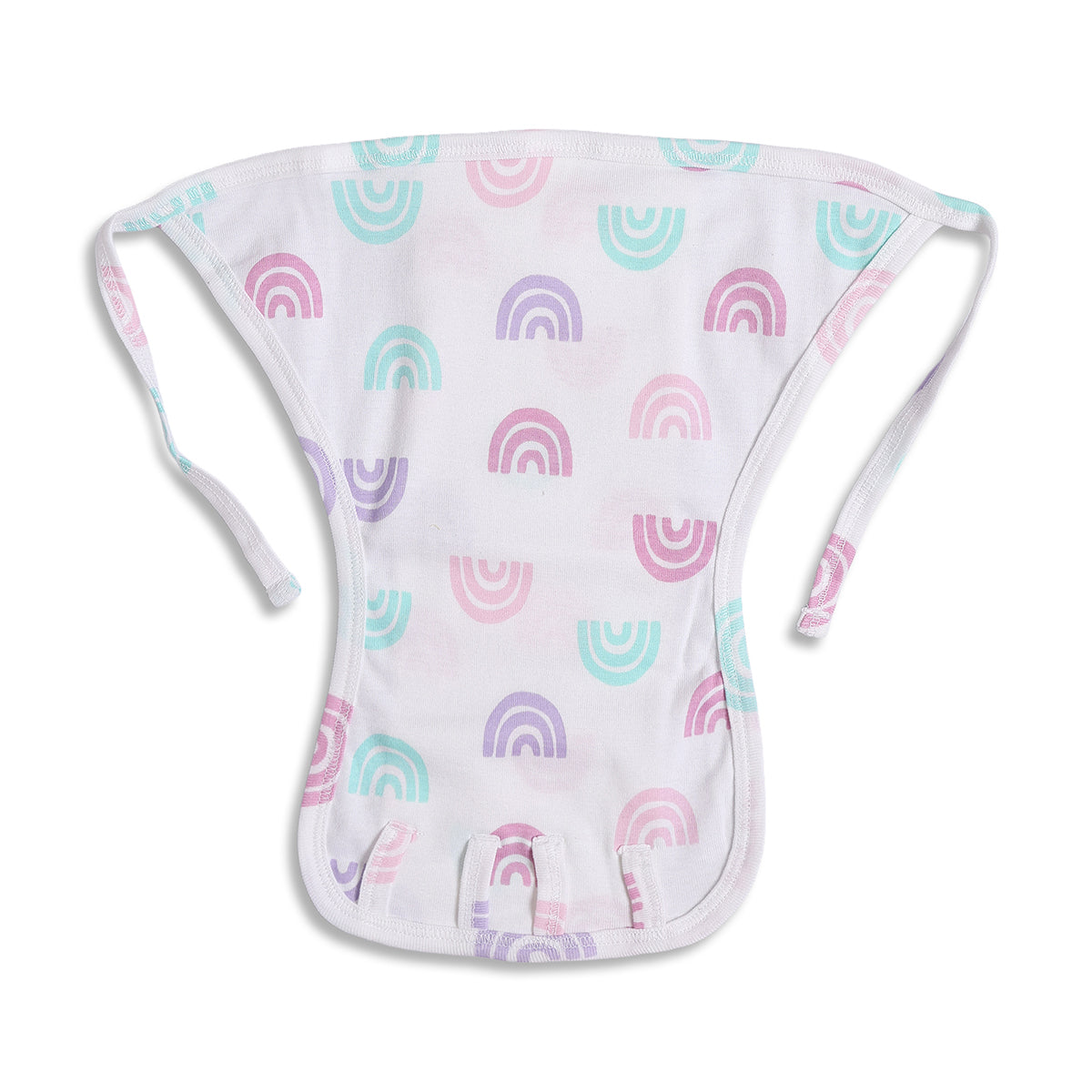 Baby Girls Pink and White Printed Tie-Up Nappy Pack of 3 Regular Fit Daily Wear Innerwear