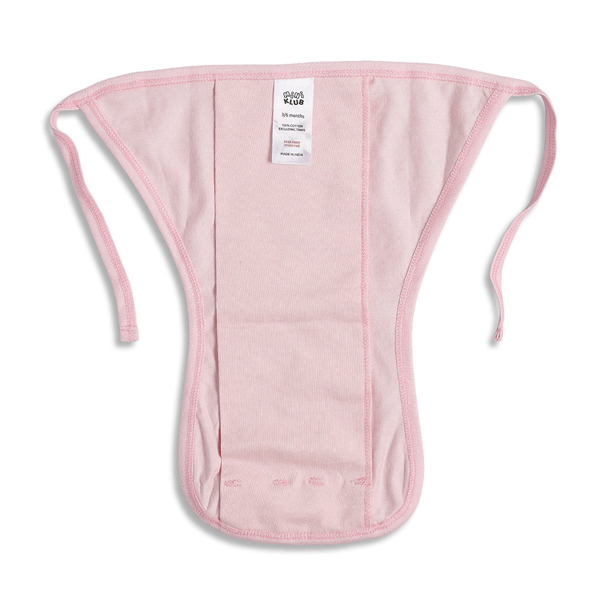 Baby Girls Pink and White Printed Tie-Up Nappy Pack of 3 Regular Fit Daily Wear Innerwear