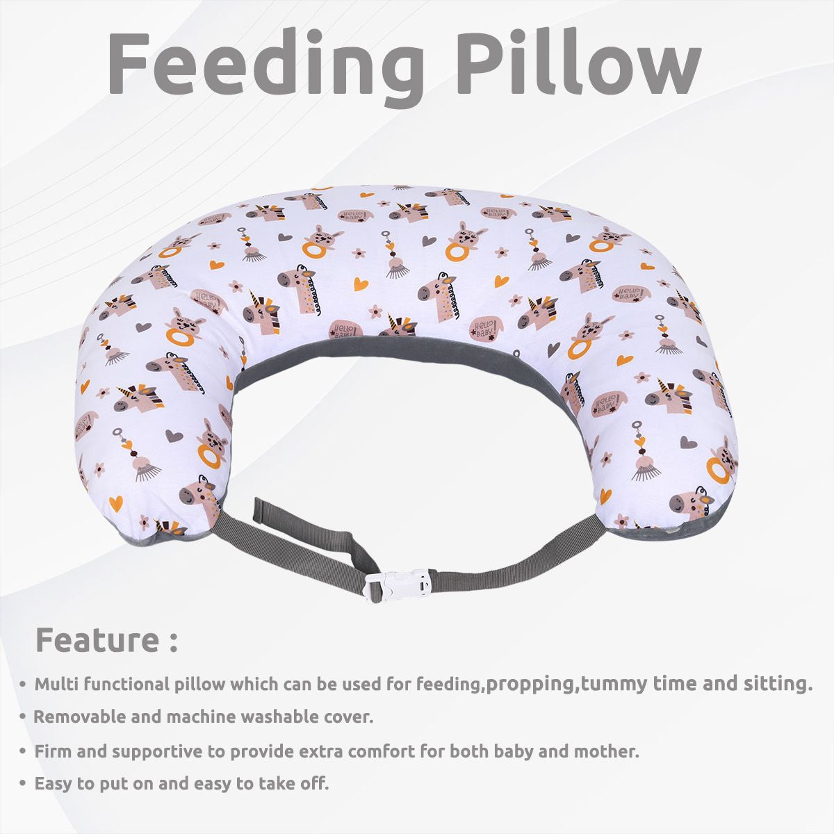 Miniklub New Born Grey Color Pegasus Feeding Pillow