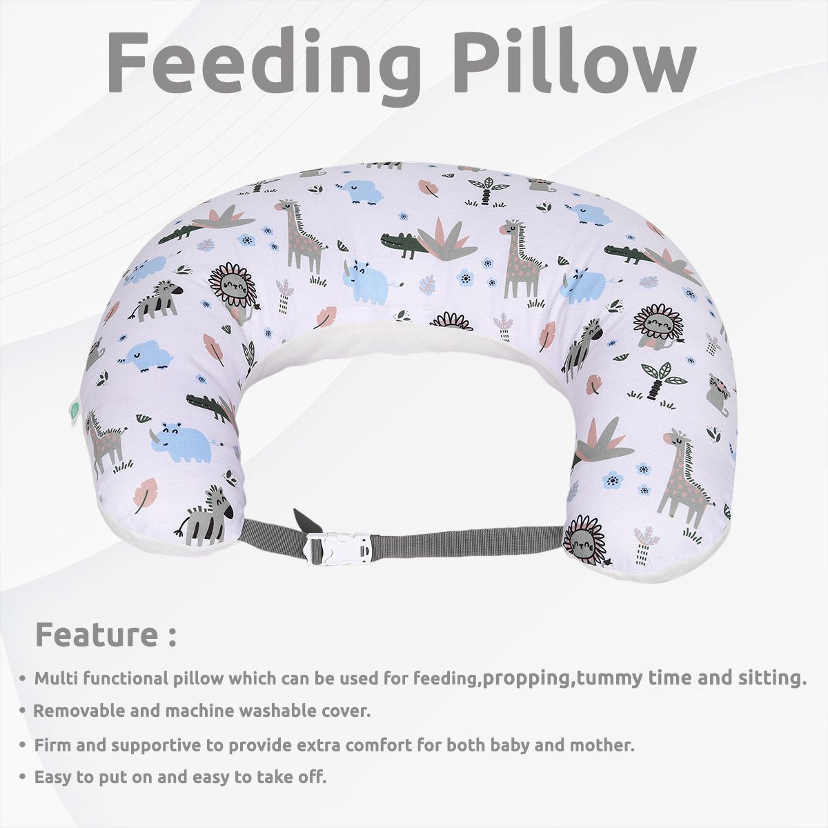 Miniklub New Born Teal Color Jungle Feeding Pillow