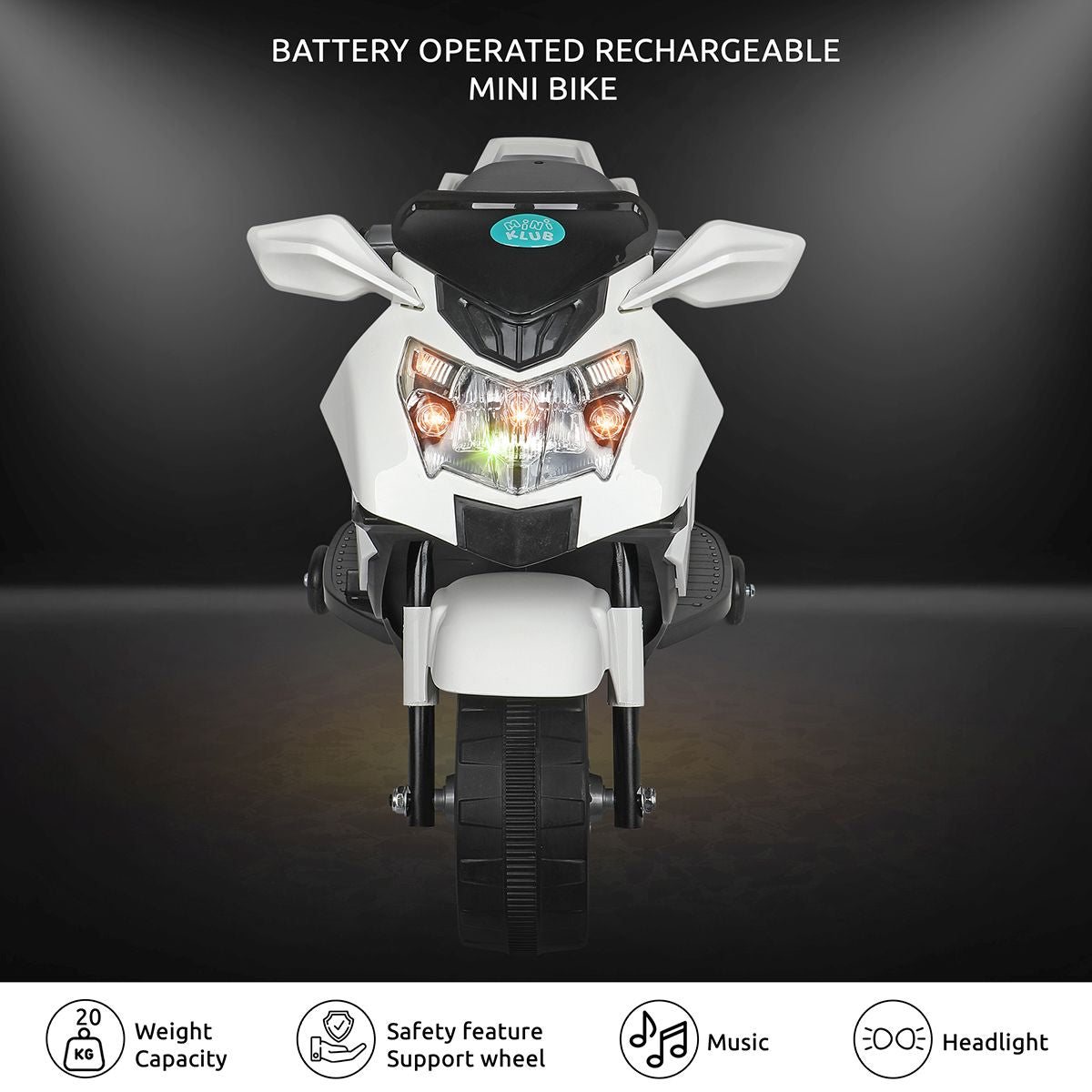 White Electric Ride On SuperBike
