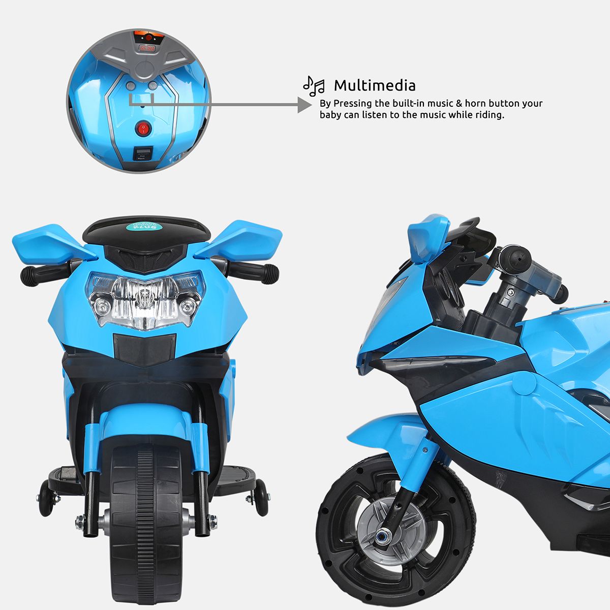 Blue Electric Ride On SuperBike