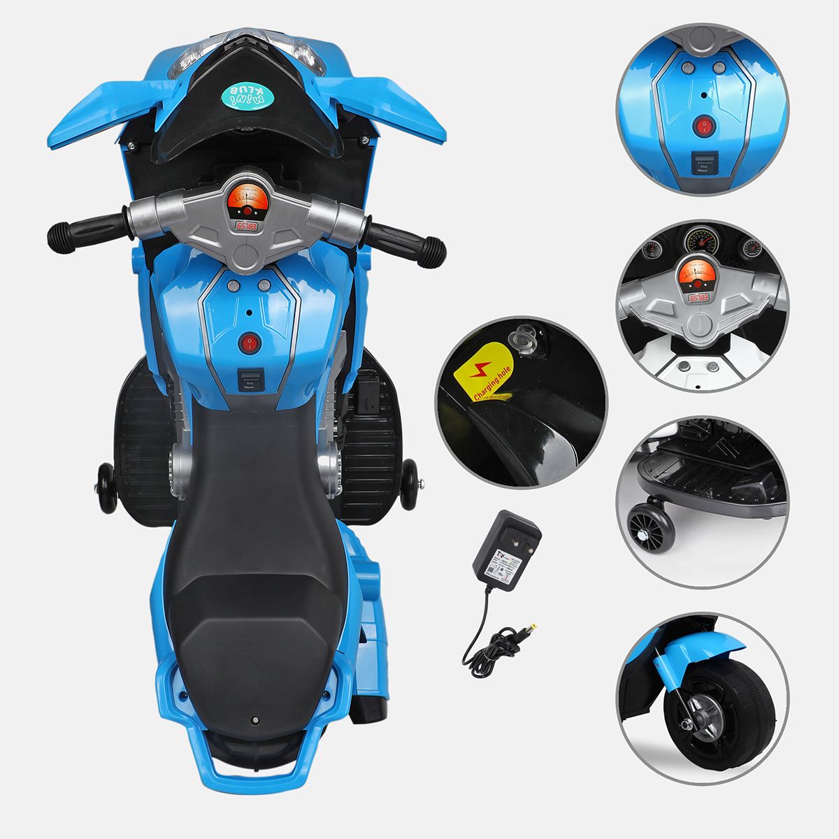 Blue Electric Ride On SuperBike