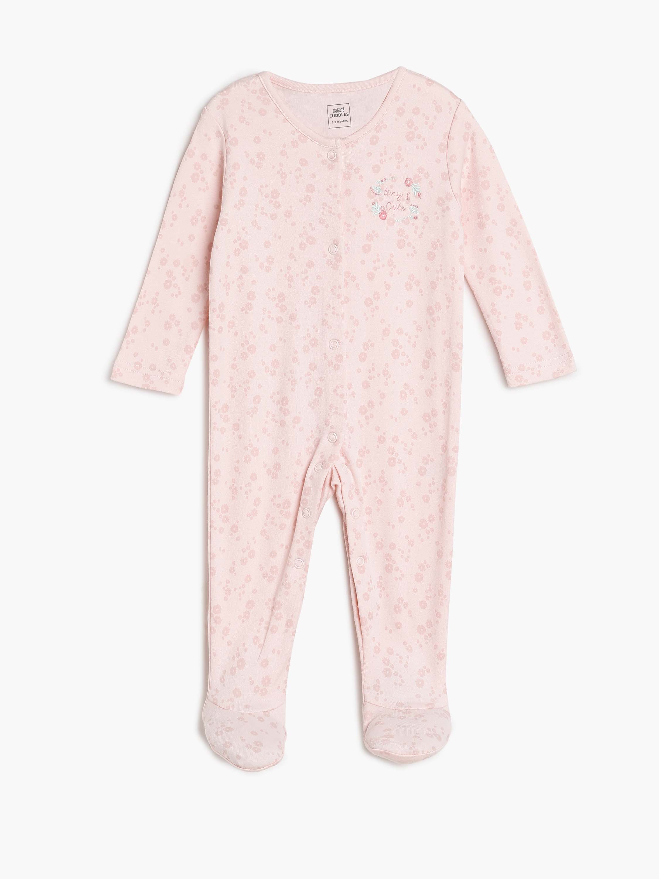 Girls White and Pink Floral Print 4-Piece Newborn Gift Set