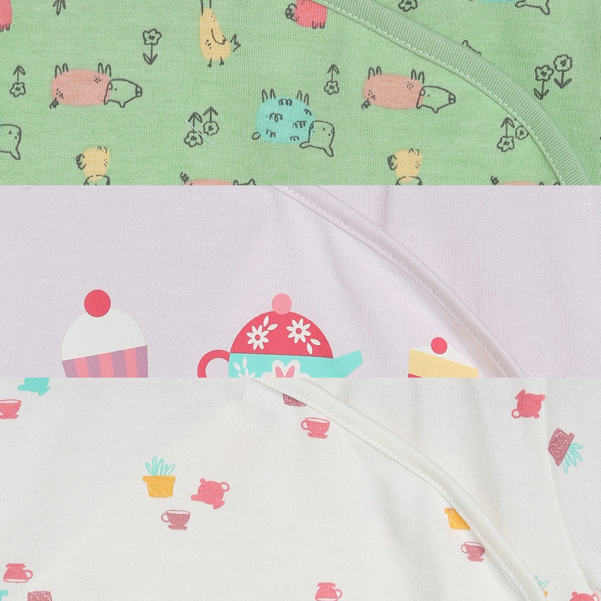 Girls Multicolor Pack Of 3 Front Open Vest