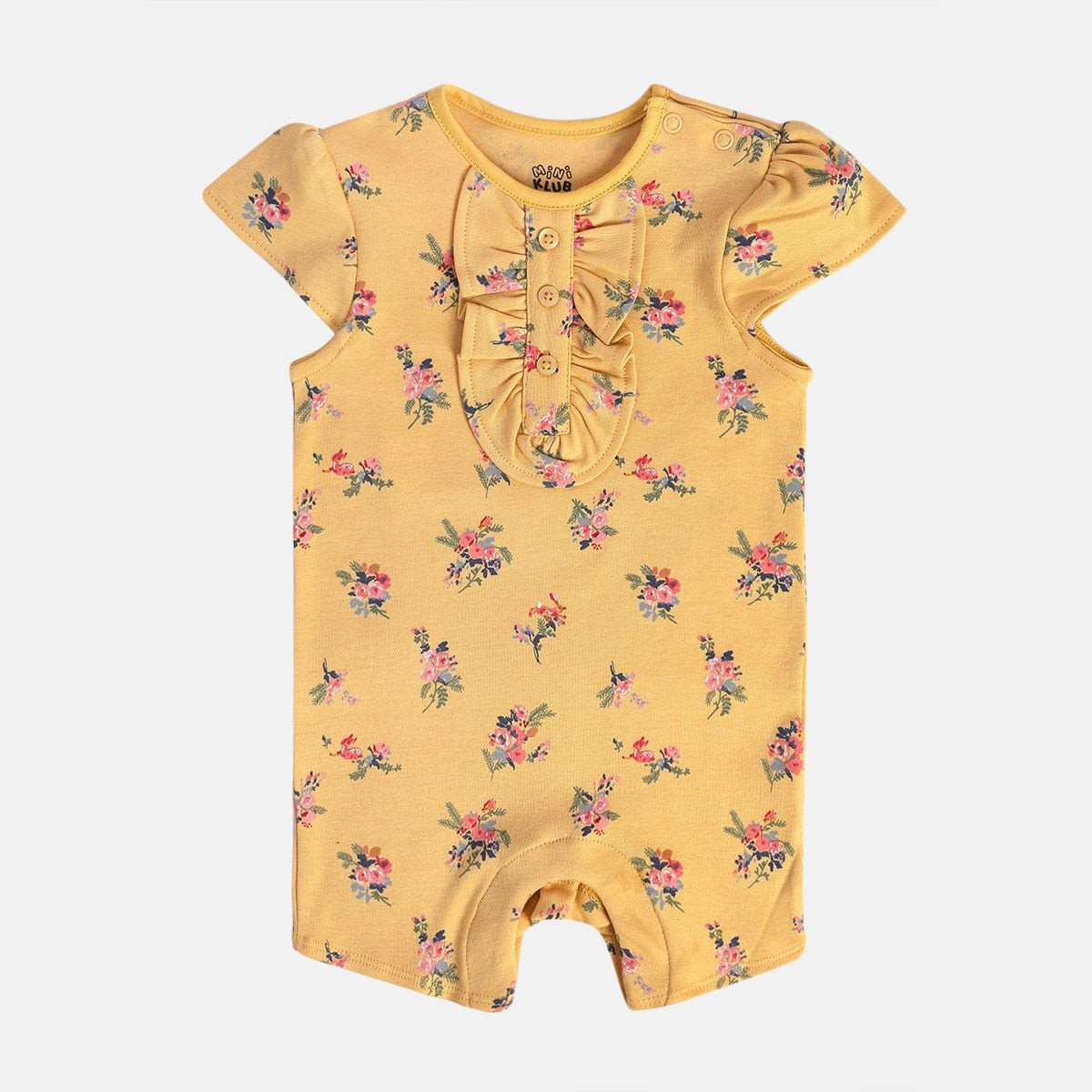 Baby Girls Mustard Yellow and Pink Cotton Blend Romper Velour Jacket Fur Blanket and Rattle Gift Set Pack of 4 Floral Printed Everyday Wear
