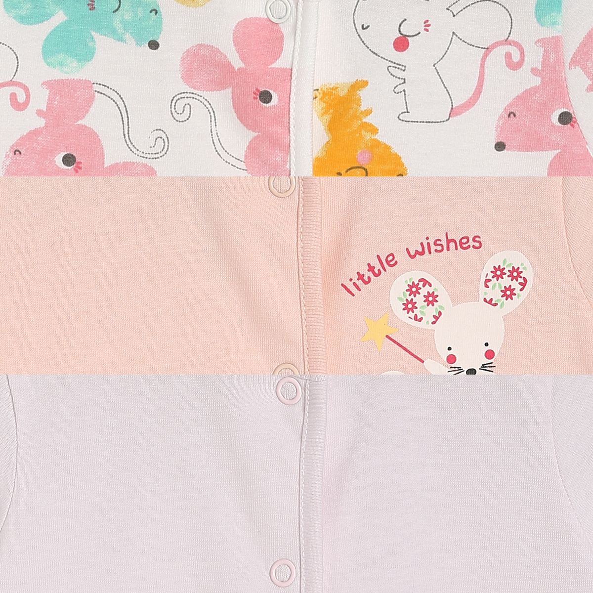 Girls Multicolor Pack Of 3 Front Open Vest
