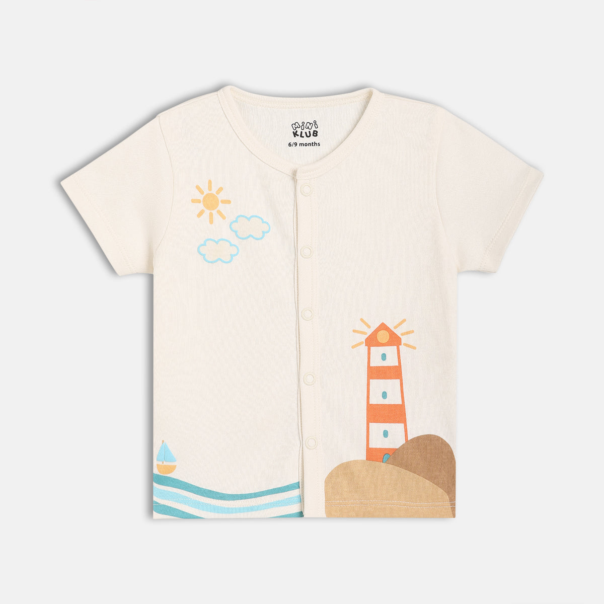 Boys White/Blue Short Sleeve Front Open Vest