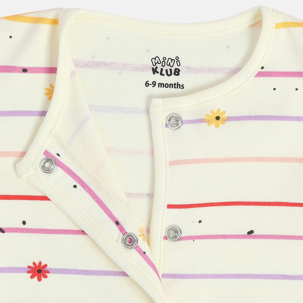 Girls Cotton Pack Of 2 Full Sleeves Rabbit Printed & Striped Front Open Vest - Lavender & White