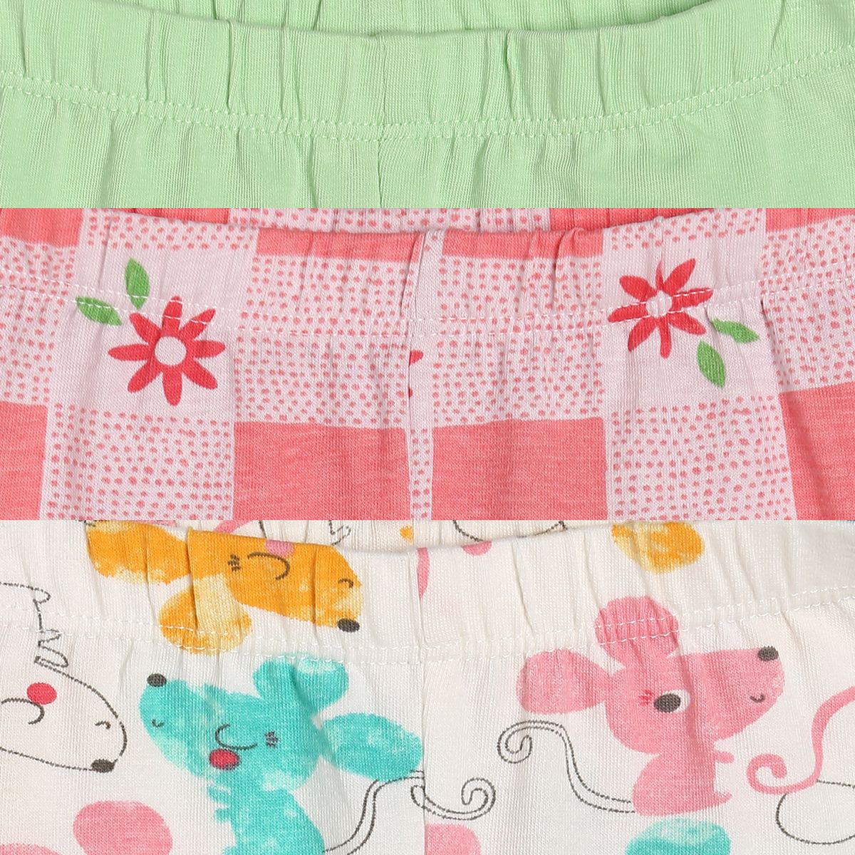 Girls Multicolor Pack Of 3 Legging