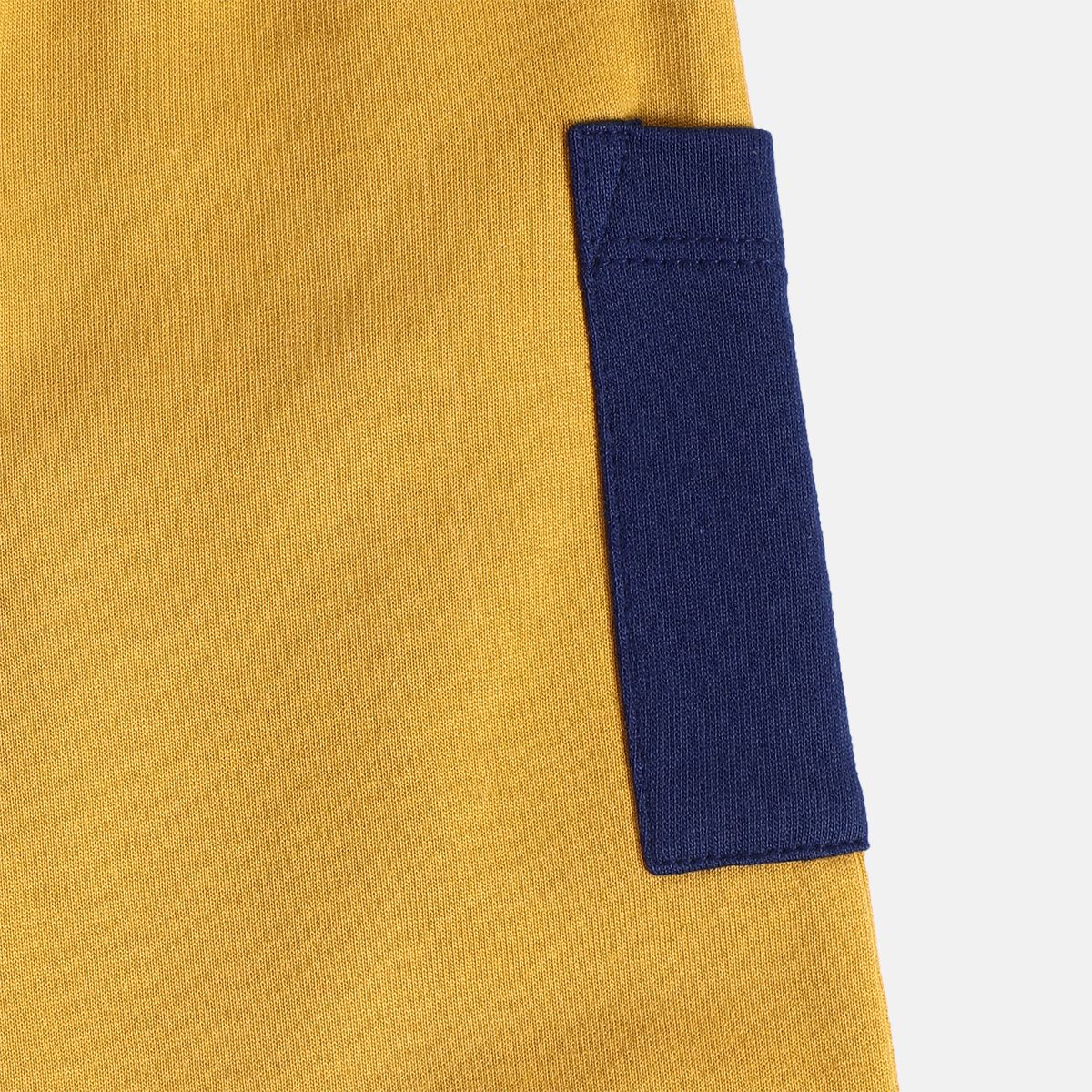 Boys Cotton Full Sleeves Colourblocked Clothing Set - White & Yellow